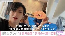 川崎希&アレクサンダー、2億円超え豪邸の天井から水漏れ…工事の様子公開「思ったより大がかり」
