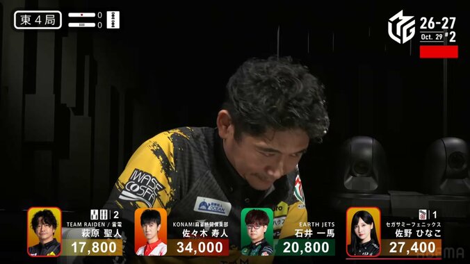 痛恨の放銃の顔を歪める萩原聖人