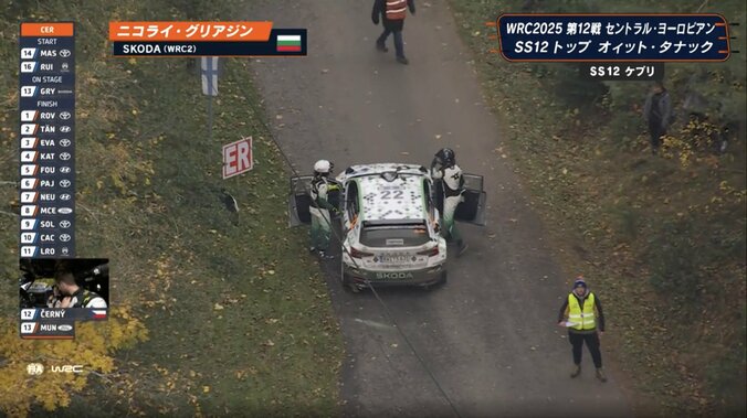 “頭文字Dヘル”で奮闘もバンパー脱落 「拾ってるんですかね？」派手なトラブル＆直後のシーンにWRC中継どよめく 3枚目
