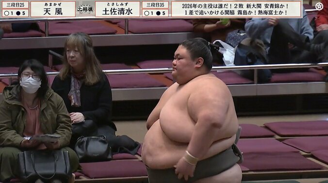 見事な四股を披露した三段目三十五枚目・土佐清水