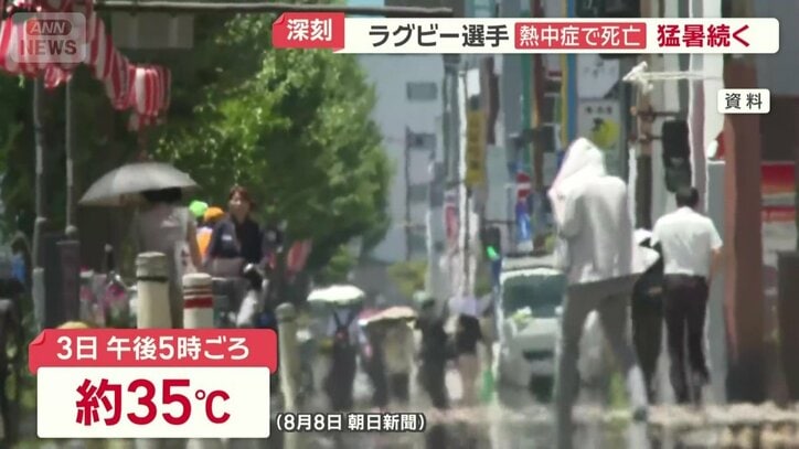 3日午後5時ごろは約35℃