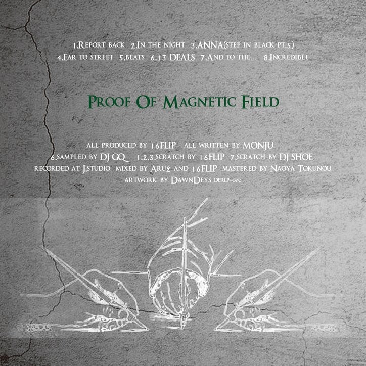 ISSUGI、仙人掌、Mr.PUGのユニット、MONJUによる2021年リリースの最新EP『Proof Of MagneticField』のピクチャーレコードが完全限定プレスでついにリリース！