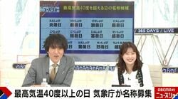 「劇暑日」「烈暑日」「酷暑日」…気温40度以上の日の名称を気象庁が募集 漢字芸人が6つの候補を提案