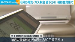 8月の電気・ガス料金 値下がり 補助金効果で