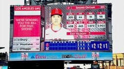 「今日はこんなメッセージが待っていた」大谷翔平の“スコアボード破壊”に新展開 メッツ本拠地の“粋なシャレ”に現地から反響続々