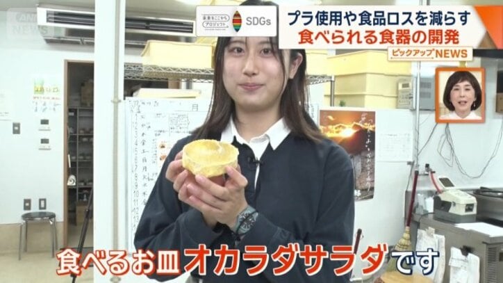 食べられる皿「オカラダサラダ」