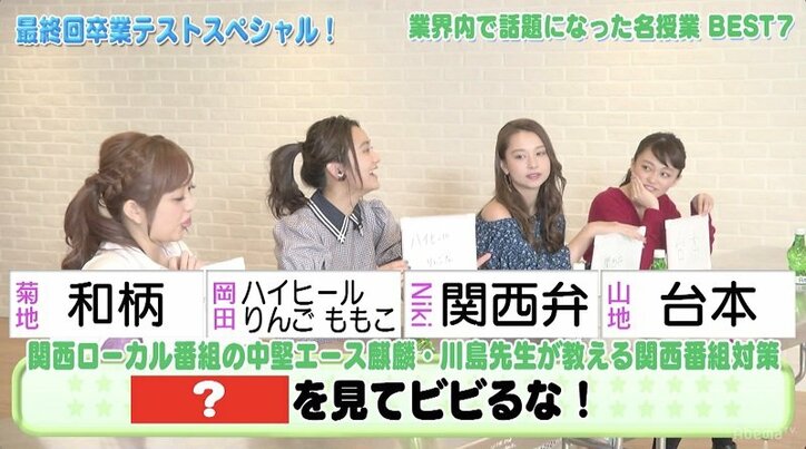 『芸能義塾大学』最終回卒業テストスペシャル!罰ゲームをかけた、菊地亜美や岡田結実らの珍回答とは(AbemaTV)