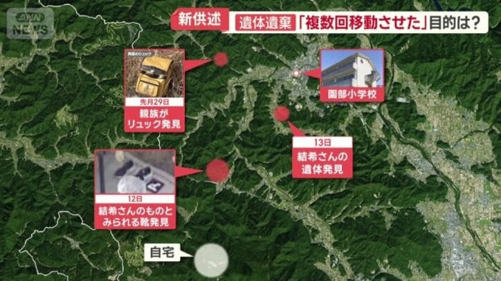 別々の場所で発見