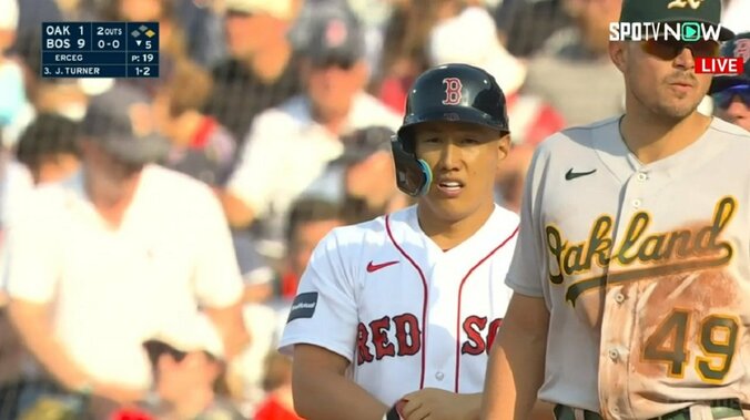 イチロー以来の快挙！吉田正尚、6試合連続マルチ安打は“お手本すぎる”センター返し「打ちすぎ～、どんだけ打つのw」 1枚目