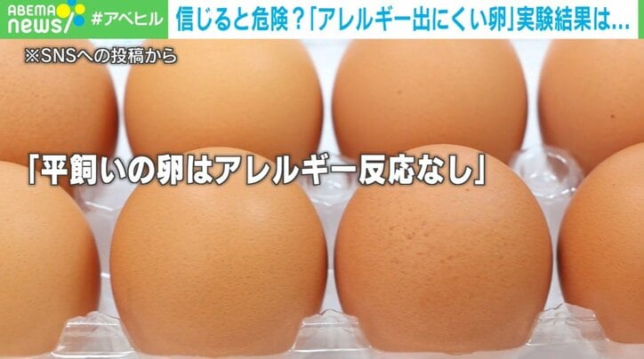 信じると危険？「アレルギー出にくい卵」実験結果は…