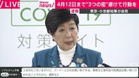 3つの密を避けて行動を 小池都知事