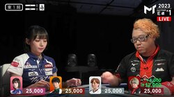 そんな一発、ツモっちゃうのー？モデル雀士、きつい親被りに“むふー”な顔「不満そうw」／麻雀・Mトーナメント