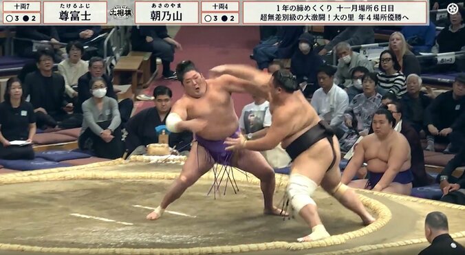 押し込む尊富士だったが