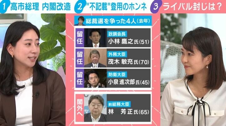 湯屋あかね記者、下村彩里キャスター