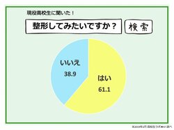 現役高校生の60％が「整形」に興味　したいのは「目」よりも「鼻」