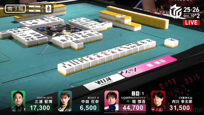 堀慎吾、圧巻の親倍満ツモ 衝撃シーン