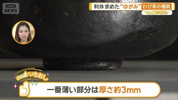 一番薄い部分は厚さ約3mm