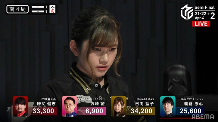 仲間とお守りが勝利の源 日向藍子、ライバルごぼう抜きの親跳満でトップ 悲願の優勝へ「駆け抜けていきます!」/麻雀・Mリーグ