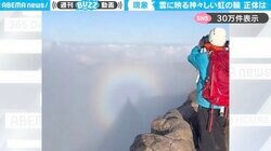 山の頂上付近で観測！雲に映る“巨大な影”と“虹の輪”の現象に「貴重なもの見せて頂きありがとう！」と感謝の声続々