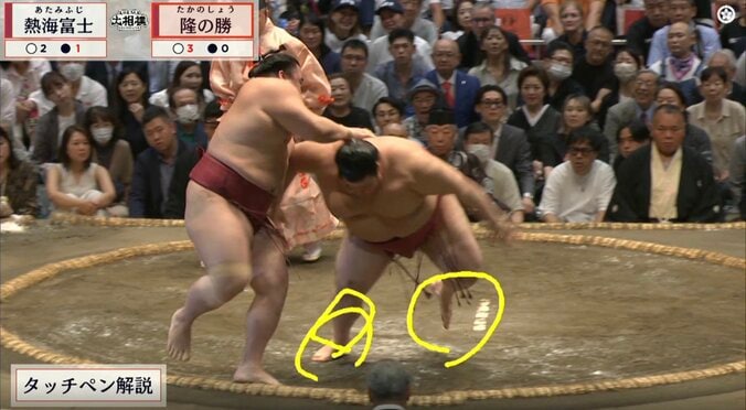熱海富士は「バタ足じゃダメ」 勝負あったと思った瞬間にまさか…元横綱が指摘した“もったいない動き” 4枚目