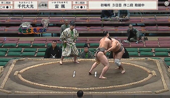 驚異のスタイル 19歳のイケメン力士（左）