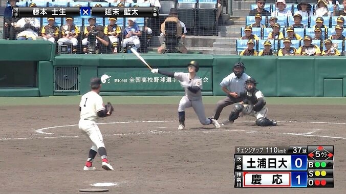 甲子園どよめく“魔球”でピンチ脱出！ 土浦日大の左腕エース“気迫のチェンジアップ”で吼える「藤本くんすごい！！」反響続々 1枚目