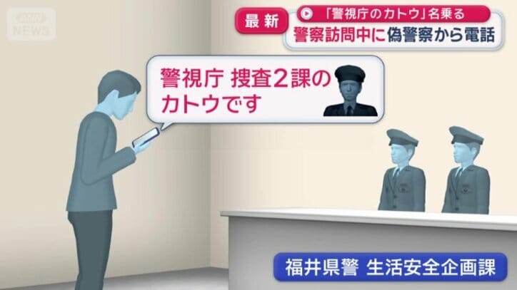 警察訪問中に偽警察から電話
