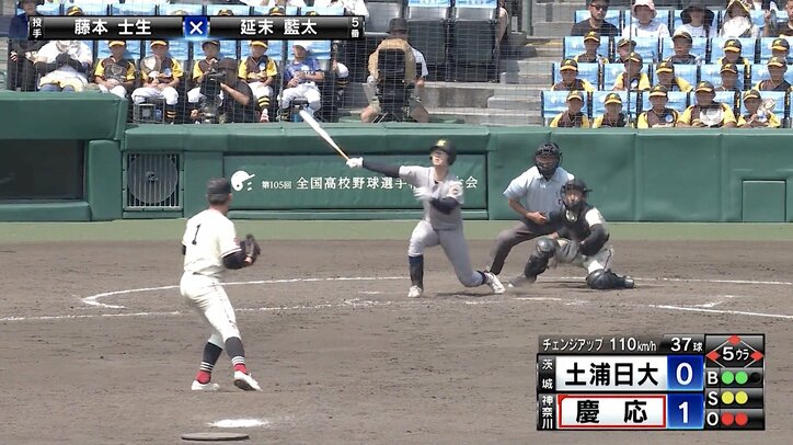 甲子園どよめく“魔球”でピンチ脱出！ 土浦日大の左腕エース“気迫のチェンジアップ”で吼える「藤本くんすごい！！」反響続々