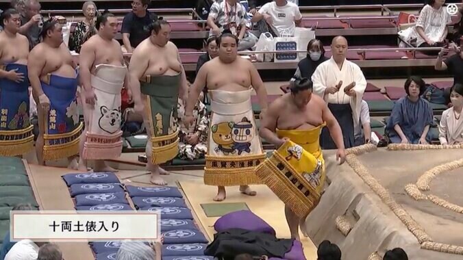 シロクマのデザインが施された化粧まわし