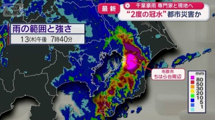 2度、活発な雨雲がかかった