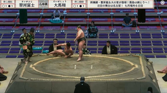 「ドスっ!」力士の“まわし蹴り”が行司を直撃するハプニング “鋭すぎる技”が生んだ珍事 腹部を押さえる仕草に「大丈夫?」 5枚目