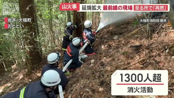 1300人超え規模での懸命な消火活動