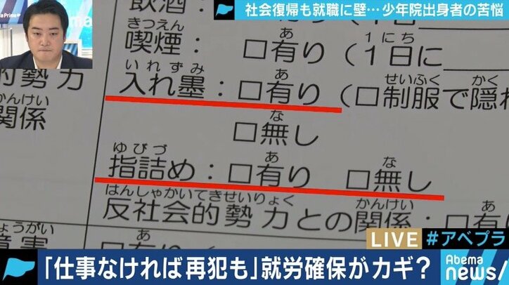 家族に見放され、仕事が無いため再犯も…少年院退院者たちの葛藤 カンニング竹山「落胆することはない」