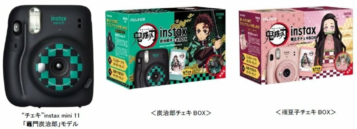 鬼滅の刃“炭治郎と禰豆子”のインスタントカメラ「チェキ」耳飾り