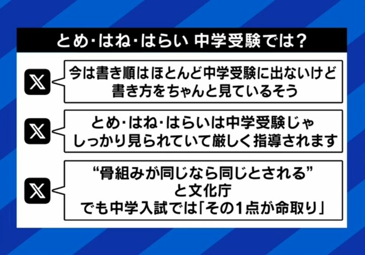 とめ、はね、はらい 中学受験では?