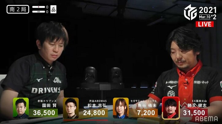 お前、やってんな!?見逃し&ツモ切りリーチに振り込んだ雀士の顔が険しくフリーズ「マジでなんなん?って顔」/麻雀・Mリーグ