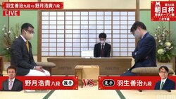 羽生善治九段、6回目の優勝へ本戦出場なるか 野月浩貴八段と対局開始 本日2局目／将棋・朝日杯