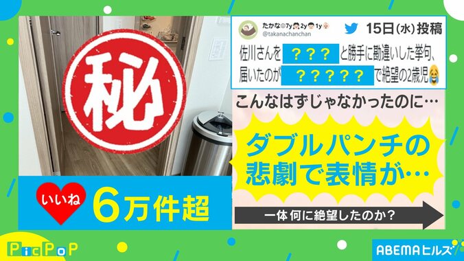 宅配便の到着を2歳児に伝える→“まさかの勘違い”で絶望 「可哀そうだけど可愛い〜」ネット爆笑 1枚目