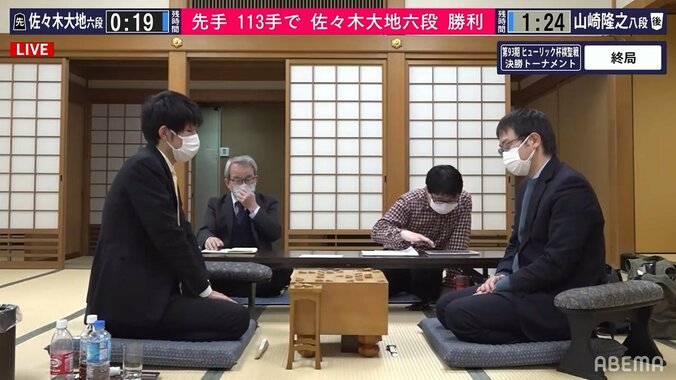 佐々木大地六段、山崎隆之八段に快勝でベスト4進出 藤井聡太棋聖に挑戦まであと2つ／将棋・棋聖戦決勝T 1枚目