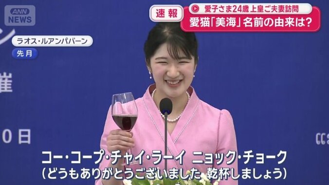 ラオス語であいさつされる愛子さま