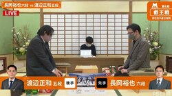 長岡裕也六段 対 渡辺正和五段 2回戦で対局開始 勝てば午後2時からもう一局／将棋・叡王戦