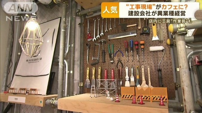 店内に工具やフェンス