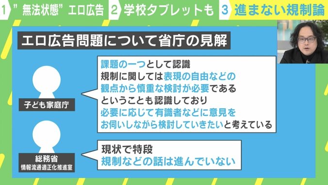 エロ広告問題に対する省庁の見解