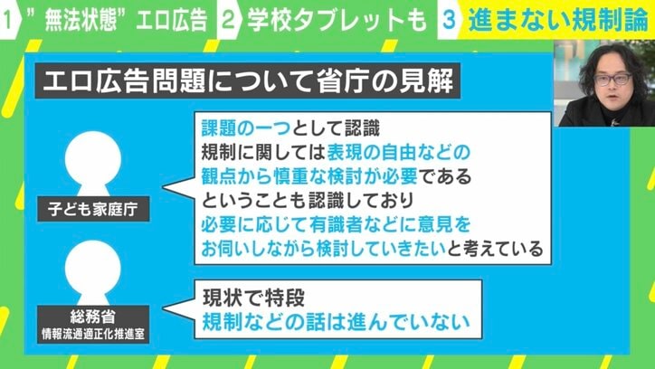エロ広告問題に対する省庁の見解