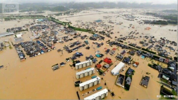 冠水した岡山県倉敷市真備町地区（2018年7月）