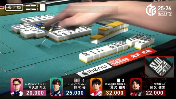 滝沢、好判断が生んだ満貫