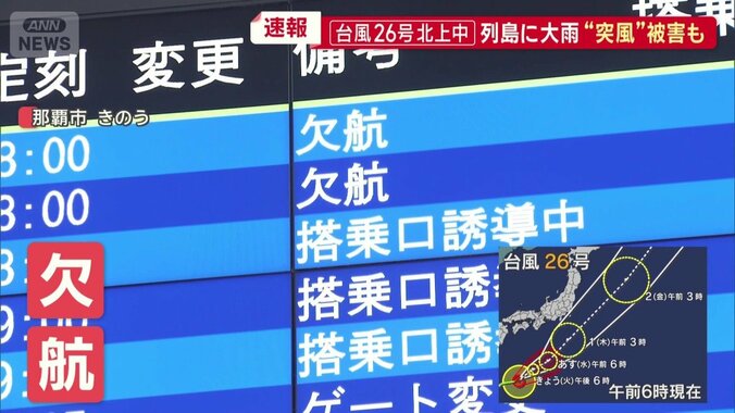 欠航が相次いだ