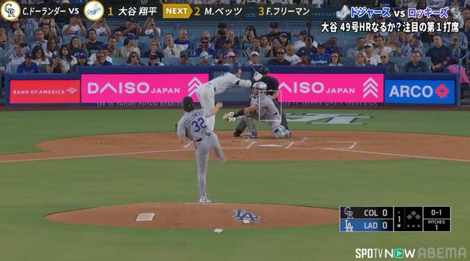 大谷翔平、あわや直撃かという危険なボールに思わず体をのけぞらせる