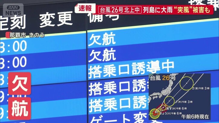 欠航が相次いだ