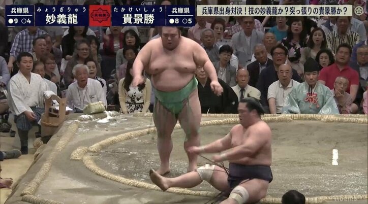 貴景勝、強烈な突き押しで9勝目　3場所ぶりの二桁に向けて千秋楽に望みつなぐ